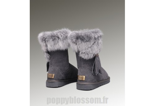 Bottes Ugg Mode-198 court en fourrure de renard gris?